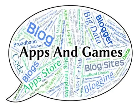 Apps And Games Shows Application Software And Applications Stock-Illustration