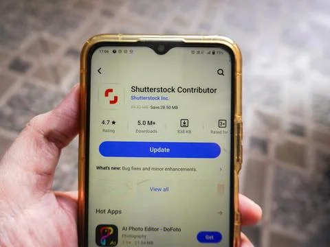 Apps on android smatrphone device Stock Photos