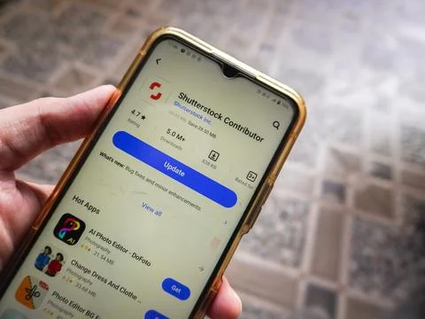 Apps on android smatrphone device Stock Photos