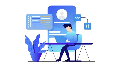 Apps animated flat design concept. Stock Footage 231271769