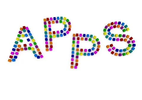 APPS APPS made og colored cubes Copyright: xZoonar.com/JonasxWolffx 529560... Foto stock