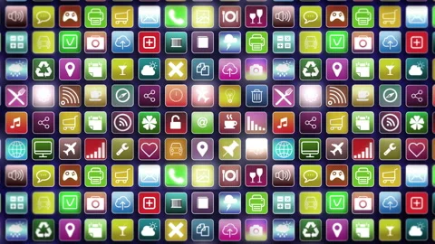 Apps Background Zoom Out. Stock Footage 86105004