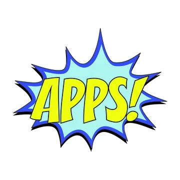 Apps comic burst vector sign Stockillustratie