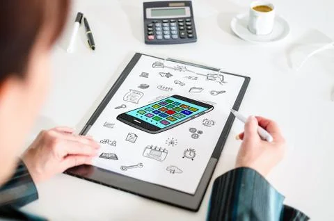 Apps concept on a clipboard Stock-Fotos