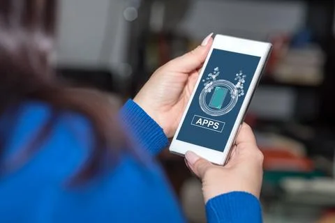 Apps concept on a smartphone Stock Photos