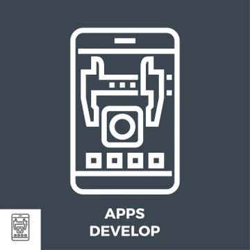 APPS Develop Thin Line Vector Icon Stock Illustration