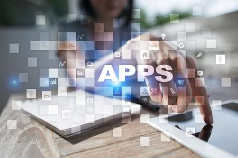 Apps development concept. Business and internet technology. Stock Illustration