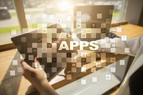 Apps development concept. Business and internet technology 库存照片