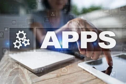 Apps development concept. Business and internet technology. Stockfoto's