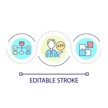 Apps development loop concept icon 库存插图