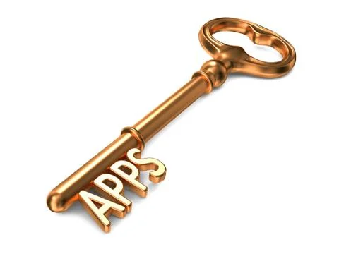 Apps - Golden Key. Stock Illustration