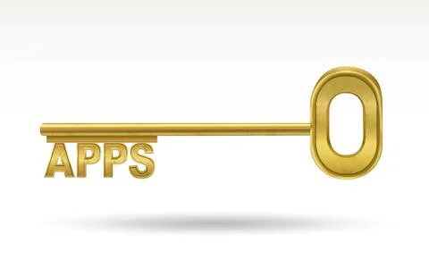 Apps - golden key Illustrazione stock