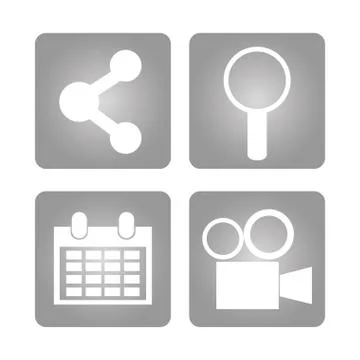 Apps inside frames and social media design Stock Illustration