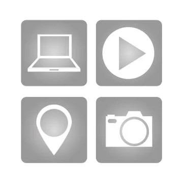 Apps inside frames and social media design Illustrazione stock