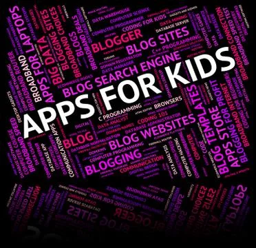 Apps For Kids Indicates Application Software And Internet 스톡 일러스트