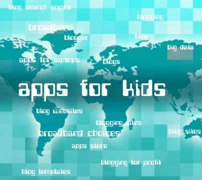 Apps For Kids Represents Application Software And Words Stock-Illustration