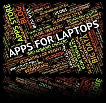 Apps For Laptops Indicates Application Software And Processor Stock Illustration