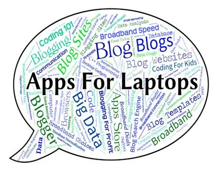 Apps For Laptops Means Application Software And Online Stock Illustration