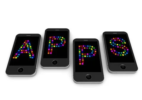 APPS lettering APPS with letters on each phone Copyright: xZoonar.com/Jona... Foto stock