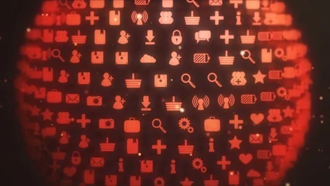 Apps Loop Turns Into Sphere Red 動画素材 84039506