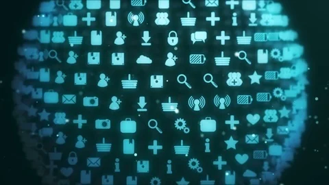 Apps Loop Turns Into Sphere V2 slow Stock Footage 83692332