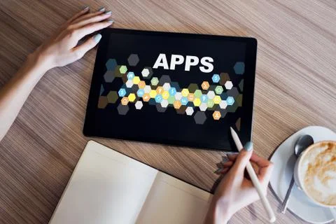 APPS, Personal mobile applications and software for business. Internet and Fotos Stock