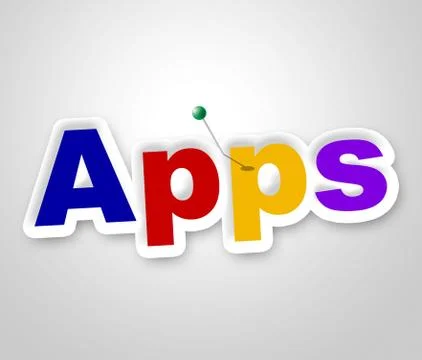 Apps sign meaning application software and programming Illustrazione stock