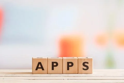 Apps sign on a table Stock Photos