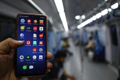 Apps on Smart Phone Stock Photos
