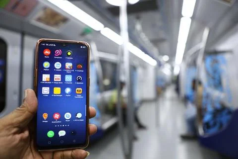 Apps on Smart Phone Stock Photos