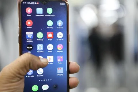 Apps on Smart Phone Stock Photos