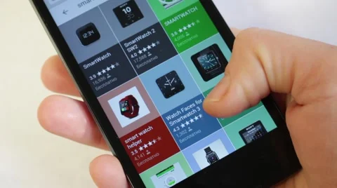 Apps for SmartWatch. Android Apps on Google Play Vídeo Stock 58748221