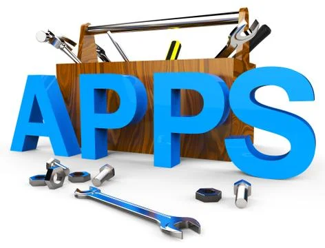 Apps Software Indicating Web Computer And Applications Stock Illustration