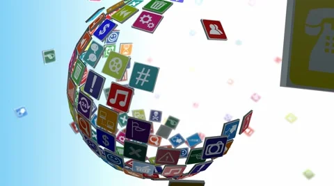 Apps sphere Stock Footage 42975121