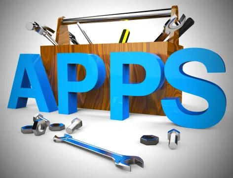 Apps store concept or software application icon means mobile or internet deve Stock Illustration