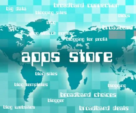 Apps Store Represents Application Software And Applications Stock-Illustration