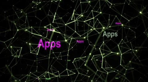 Apps text against network background Stock Illustration