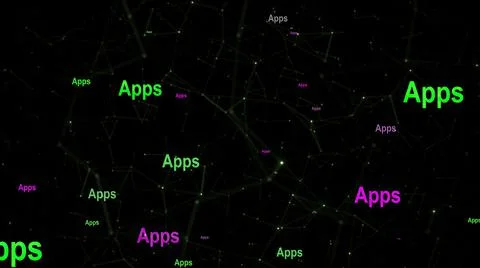 Apps text against network background Stock Illustration