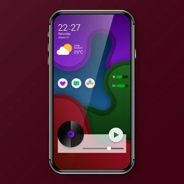 Apps user interface realistic smartphone home screen style background Stock Illustration