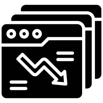 Apps windows with decrease arrow icon, Bankruptcy related vector 库存插图