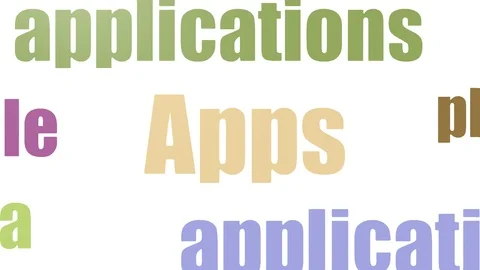 Apps Word Cloud Animated Isolated On White Stock Footage 107204893