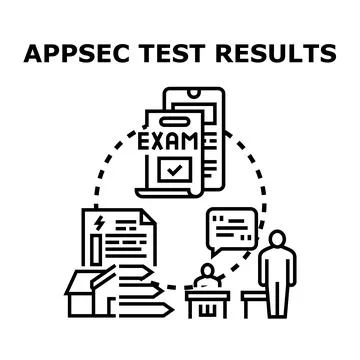Appsec test results document analysis process Stock Illustration