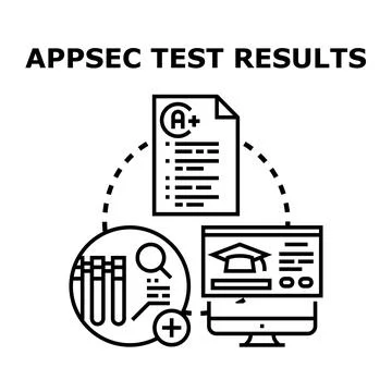 Appsec test results evaluation and security analysis concept Stock Illustration