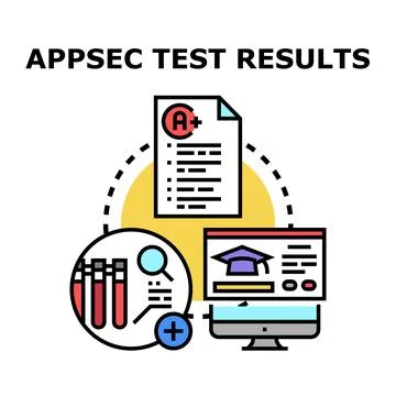 Appsec test results evaluation and security analysis concept Stock Illustration