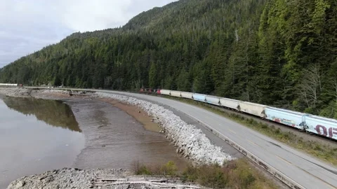 Apr 30 CN train heading west Stock Footage 149380246