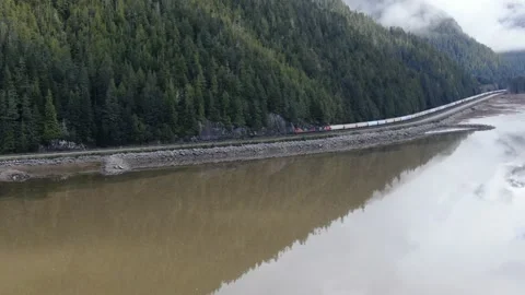 Apr 30 CN train reflection 3 Stock Footage 149379753