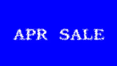 Apr Sale cloud text effect blue isolated background Stock Footage 138722123