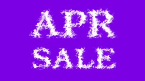 Apr Sale cloud text effect violet isolated background Stock Footage 139638447