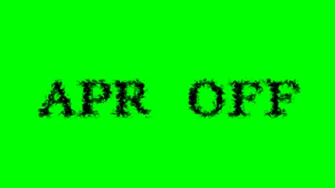 Apr Off smoke text effect green isolated background Stock Footage 138722769