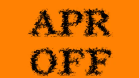 Apr Off smoke text effect orange isolated background Stock Footage 139624769